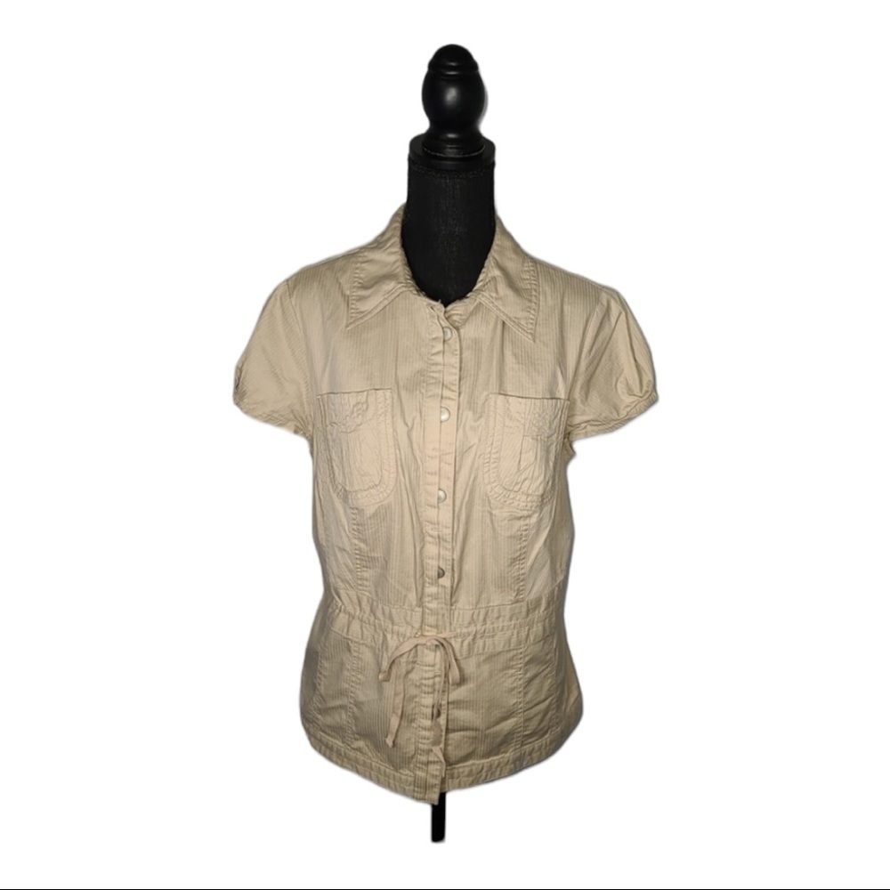 FLAIR Sport Plus Khaki Button Down Shirt Size 14W